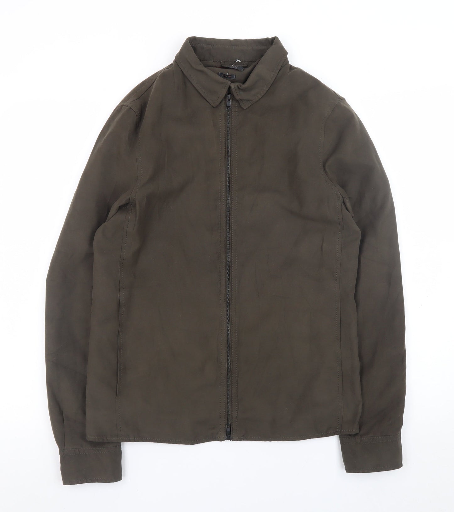 Zara Man Men's Brown Slim Fit Zip-Up Jacket Size S