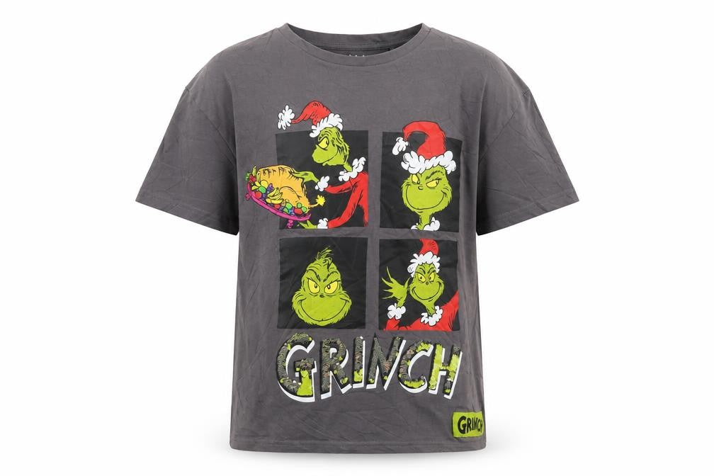 The Grinch Teens Grey Christmas Graphic Cotton T-Shirt 12-13Y
