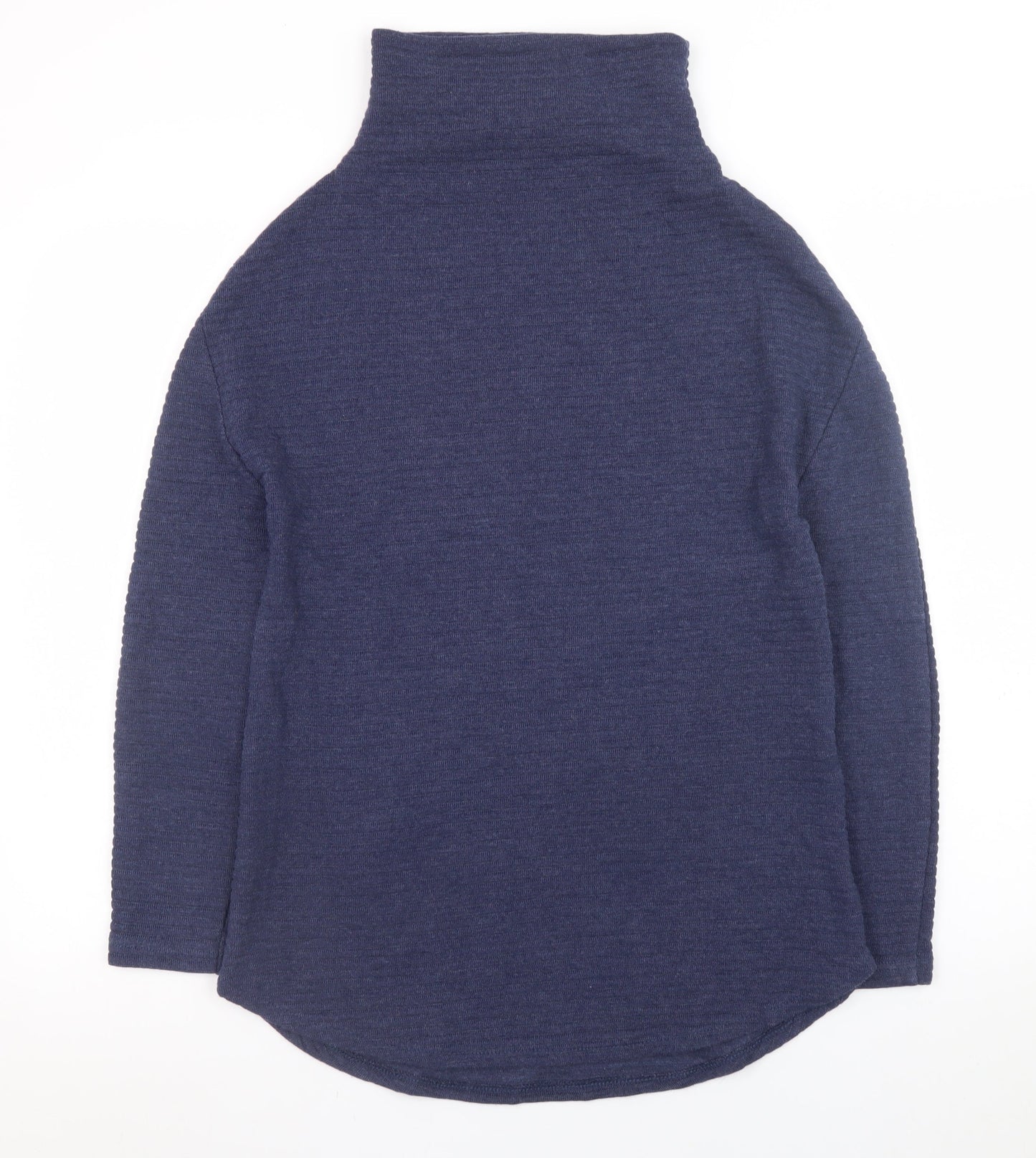 Marks and Spencer Women's Blue Roll Neck Jumper Size 8