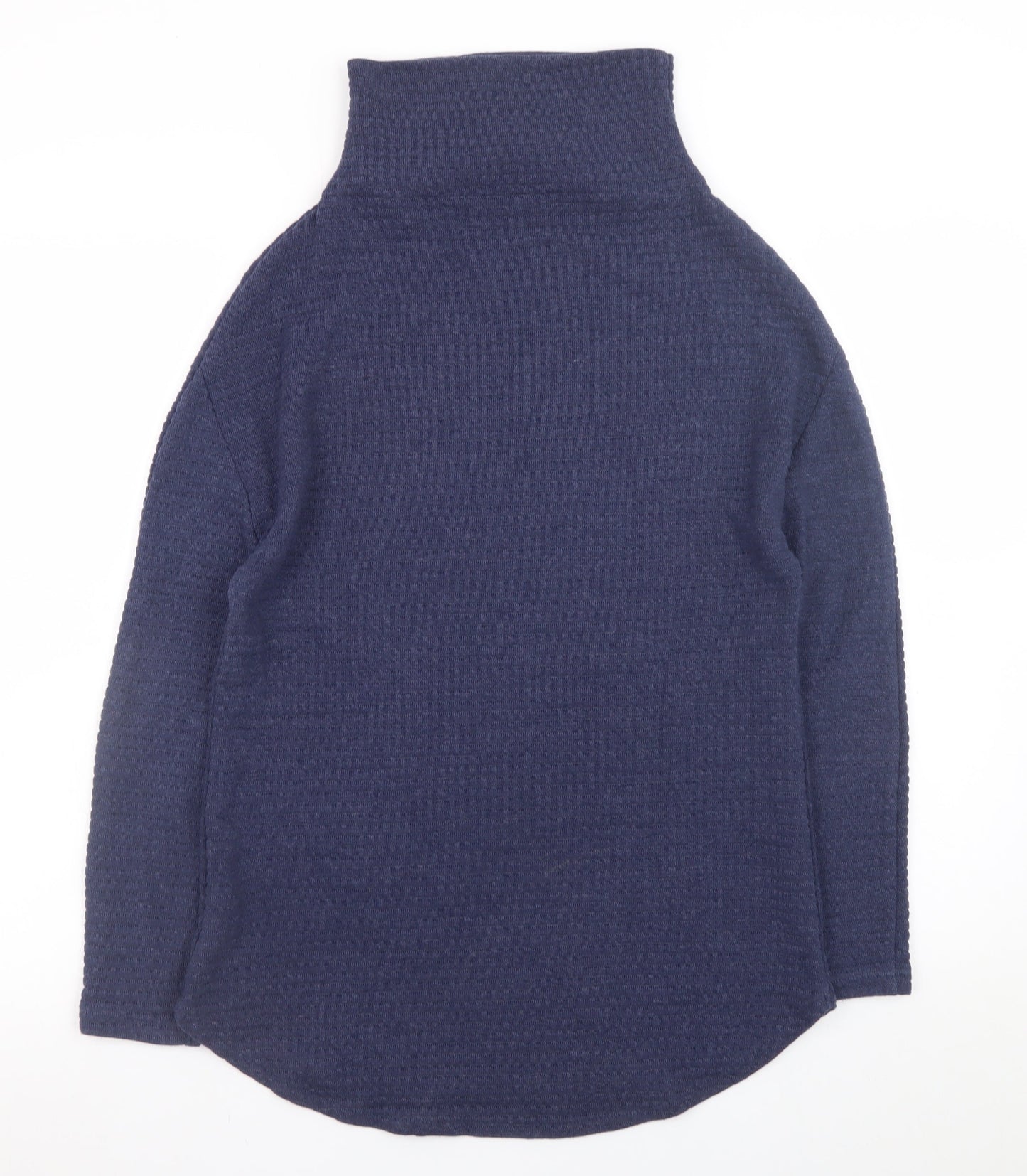 Marks and Spencer Women's Blue Roll Neck Jumper Size 8