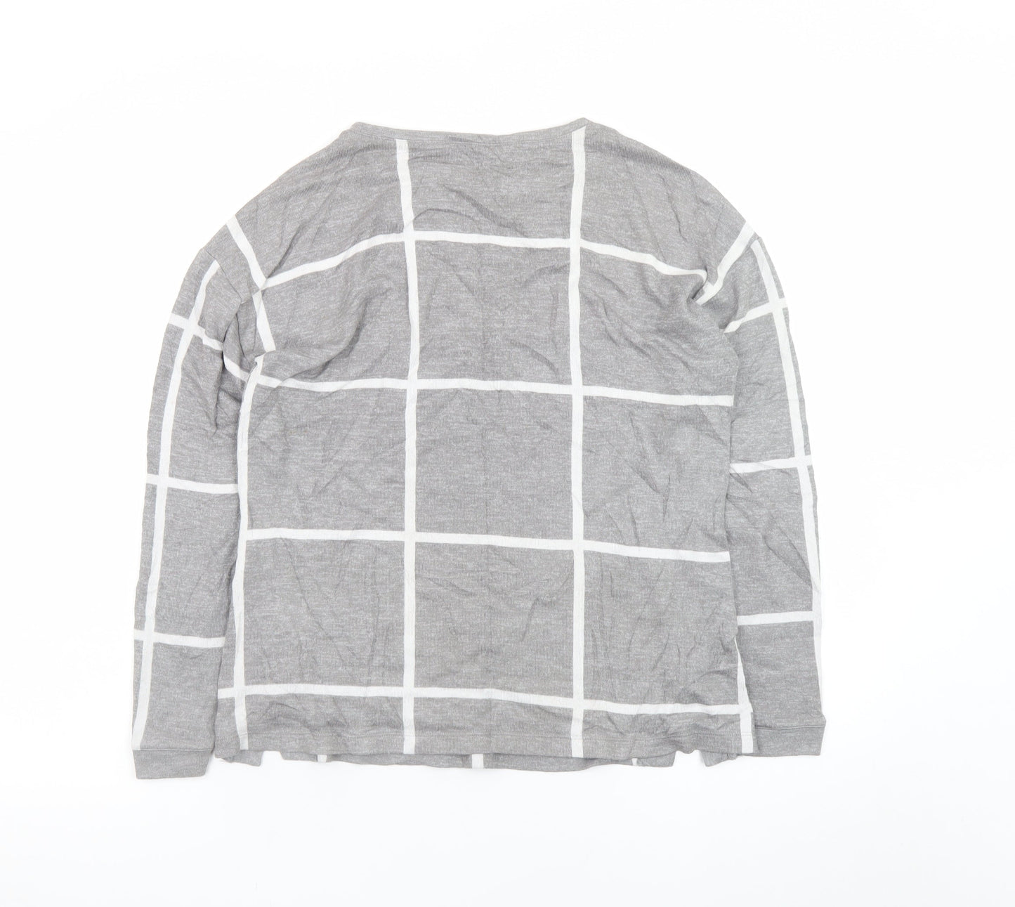 Marks and Spencer Womens Grey Check Pullover Sweatshirt Size 10