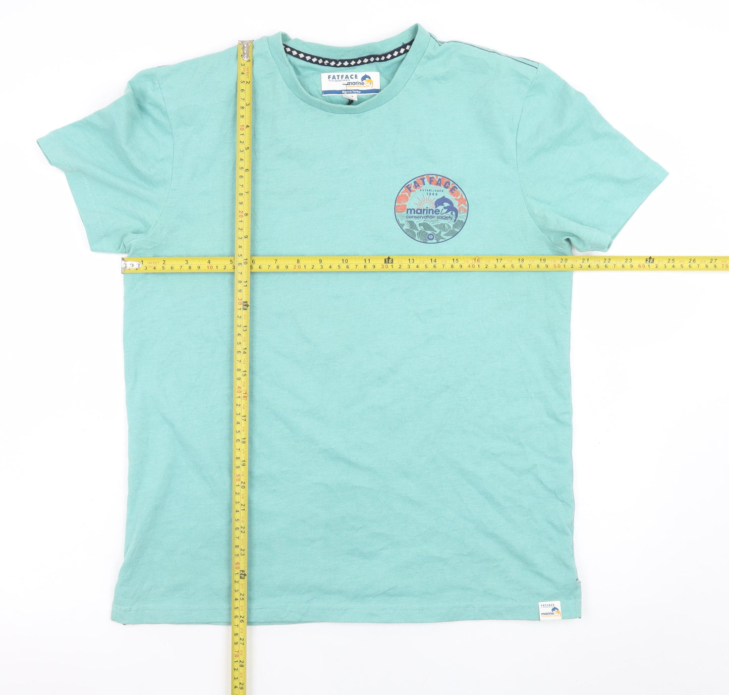 FatFace Men’s Green Marine Graphic Cotton Crew Neck T-Shirt M