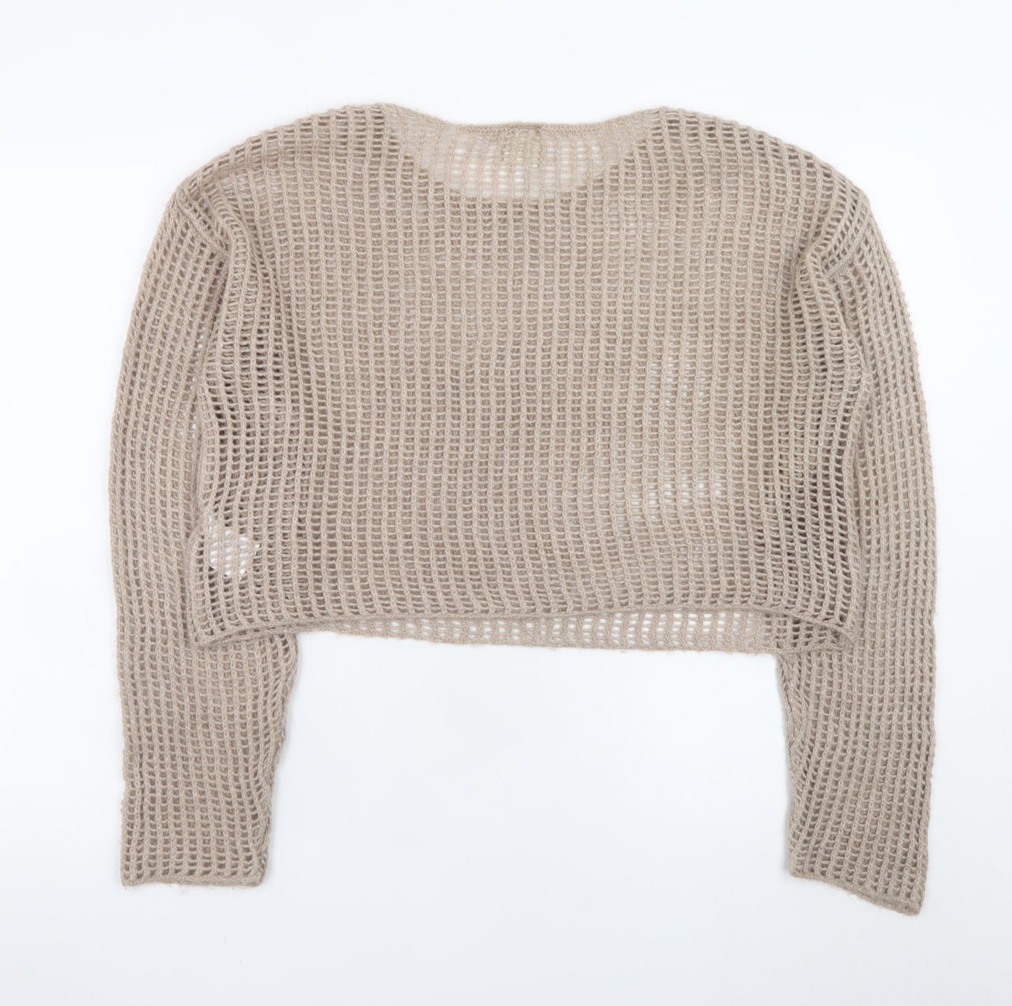 Urban Outfitters Women's Beige Open Knit Pullover Jumper Size S
