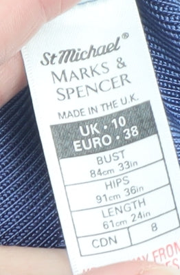 Marks and Spencer Women Blue Size 10 Vintage Shift Dress