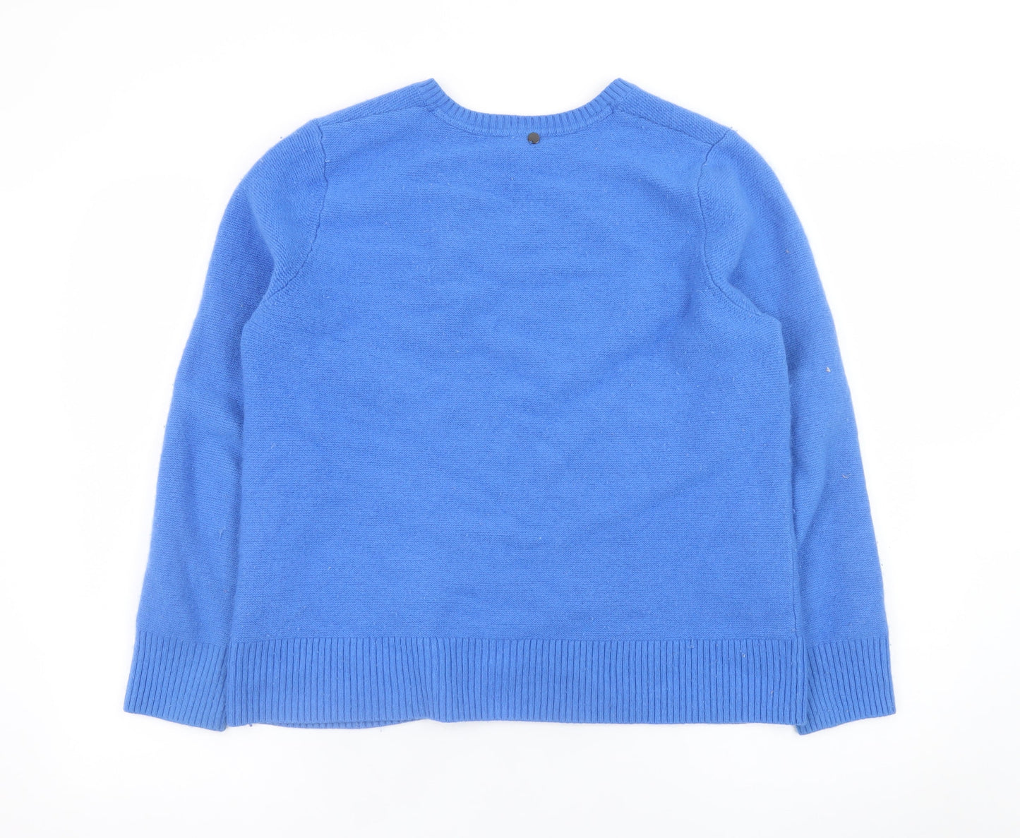Gerry Weber Women's Blue V-Neck Wool Blend Pullover Jumper Size 12