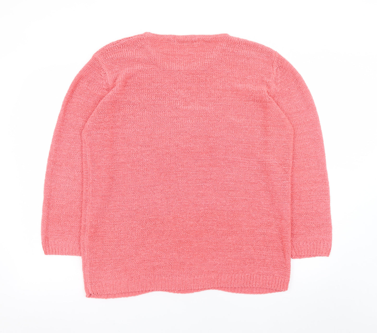 Isle Womens Pink Cable-Knit Pullover Jumper Size 18