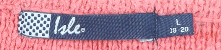 Isle Womens Pink Cable-Knit Pullover Jumper Size 18