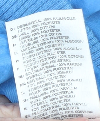 Adidas Women Blue Bomber Jacket UK 12 Cotton Casual Zip Up