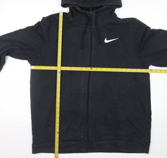 Nike Men's Black Full Zip Hoodie L Dri-FIT Sports Fleece