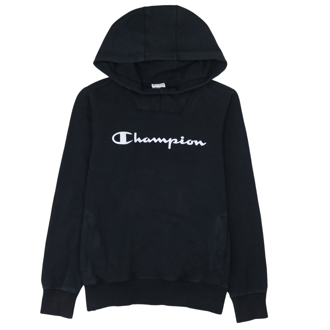 Champion Men's Black Pullover Hoodie Medium Logo Sportswear