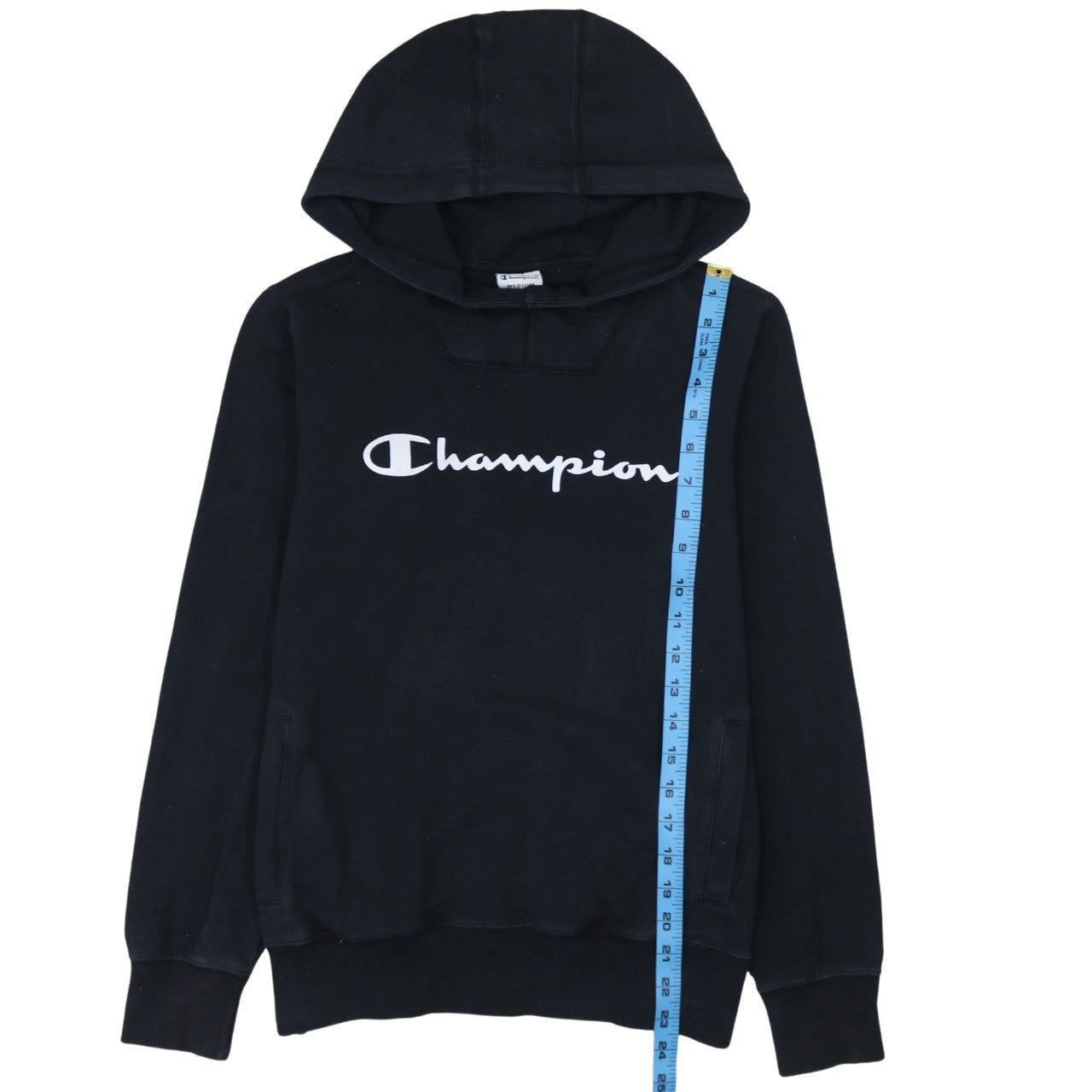 Champion Men's Black Pullover Hoodie Medium Logo Sportswear