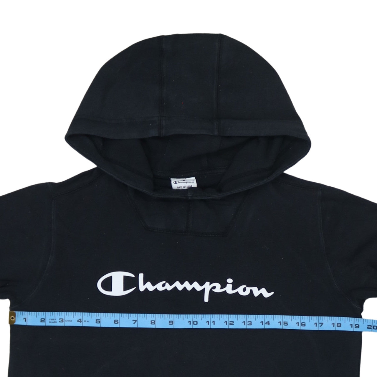 Champion Men's Black Pullover Hoodie Medium Logo Sportswear