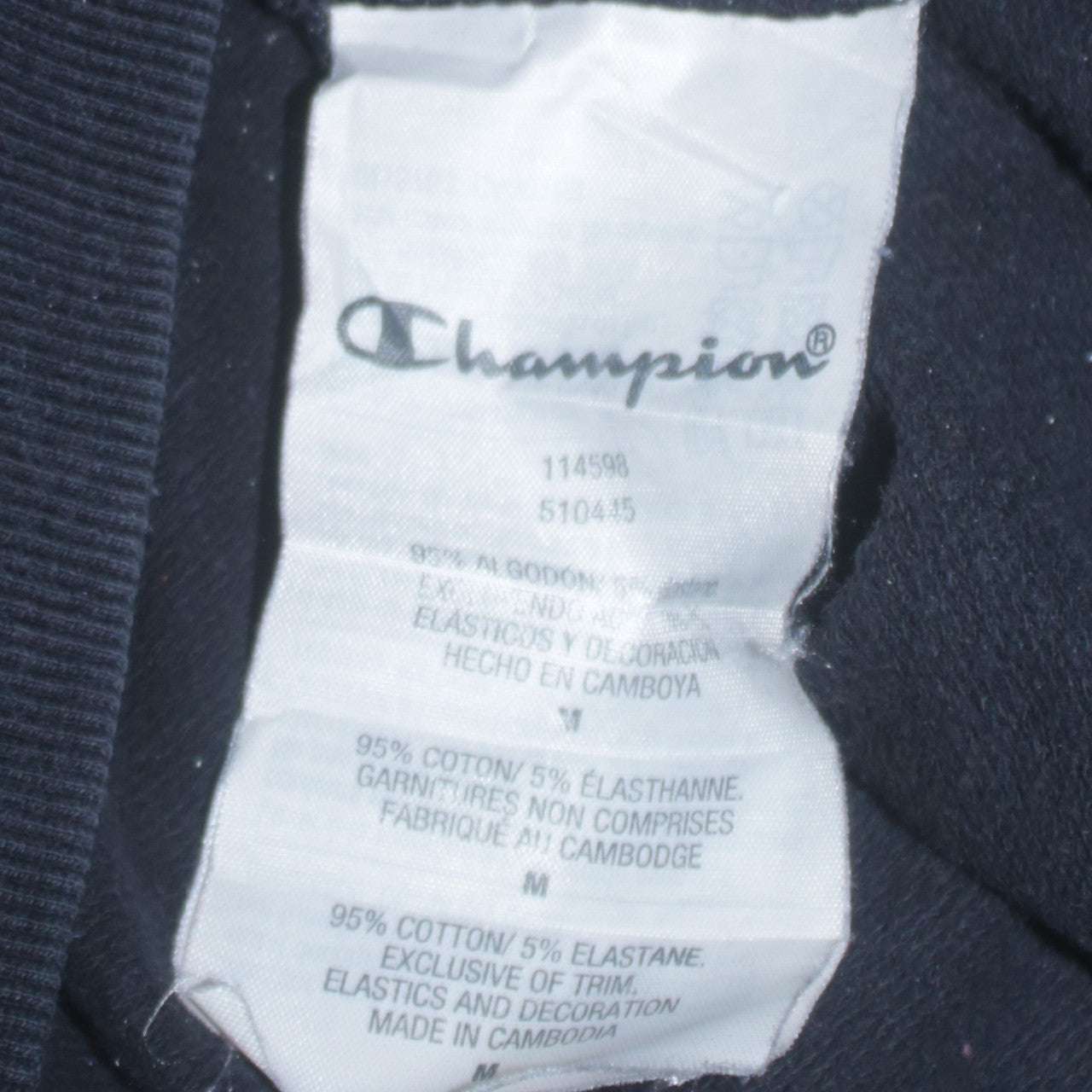 Champion Men's Black Pullover Hoodie Medium Logo Sportswear