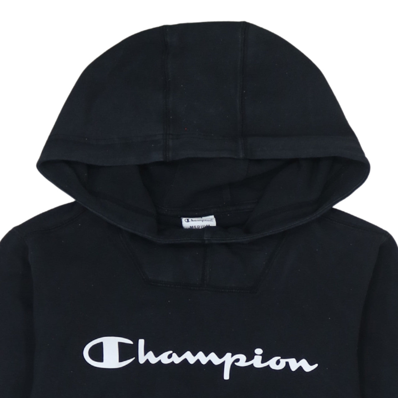 Champion Men's Black Pullover Hoodie Medium Logo Sportswear