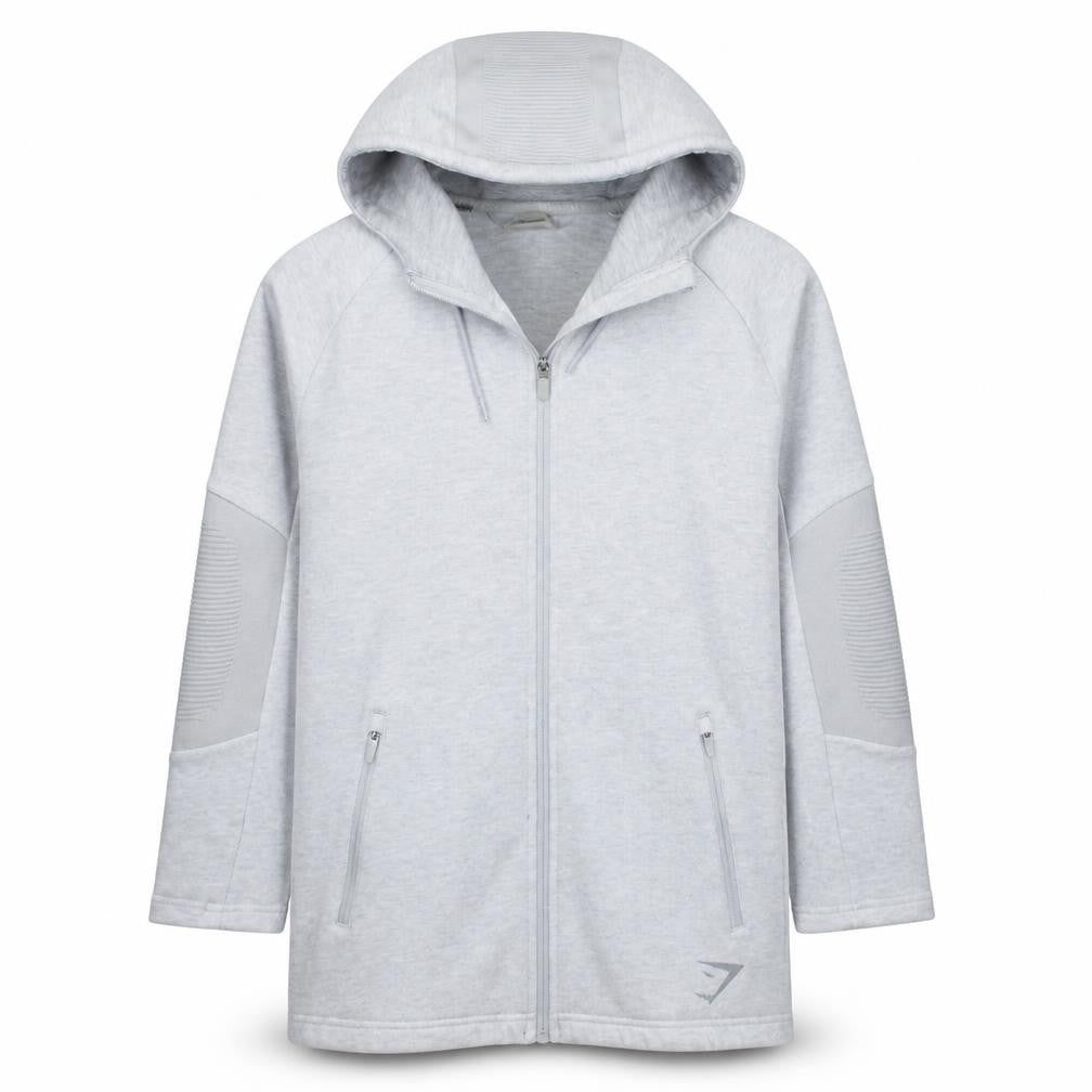 Gymshark Men’s Grey Full Zip Athletic Hoodie Size S