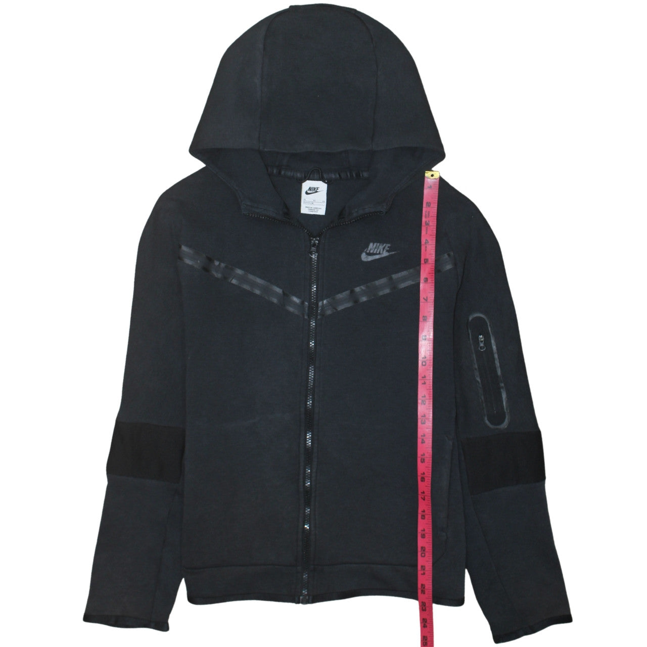Nike Boys Black XL Full Zip Hoodie with Logo and Pockets