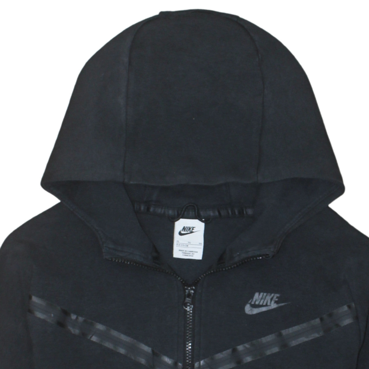 Nike Boys Black XL Full Zip Hoodie with Logo and Pockets