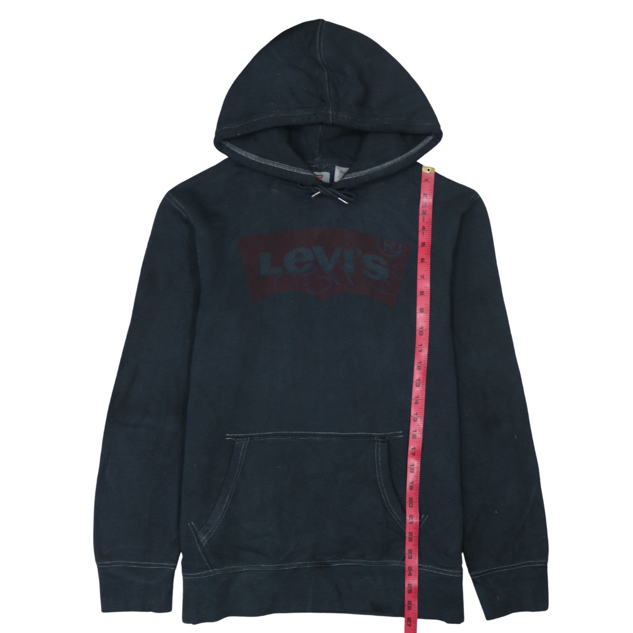 Levi's Men's Black Pullover Hoodie L Logo Fleece Sweatshirt