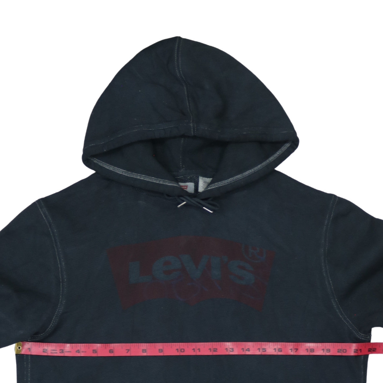 Levi's Men's Black Pullover Hoodie L Logo Fleece Sweatshirt