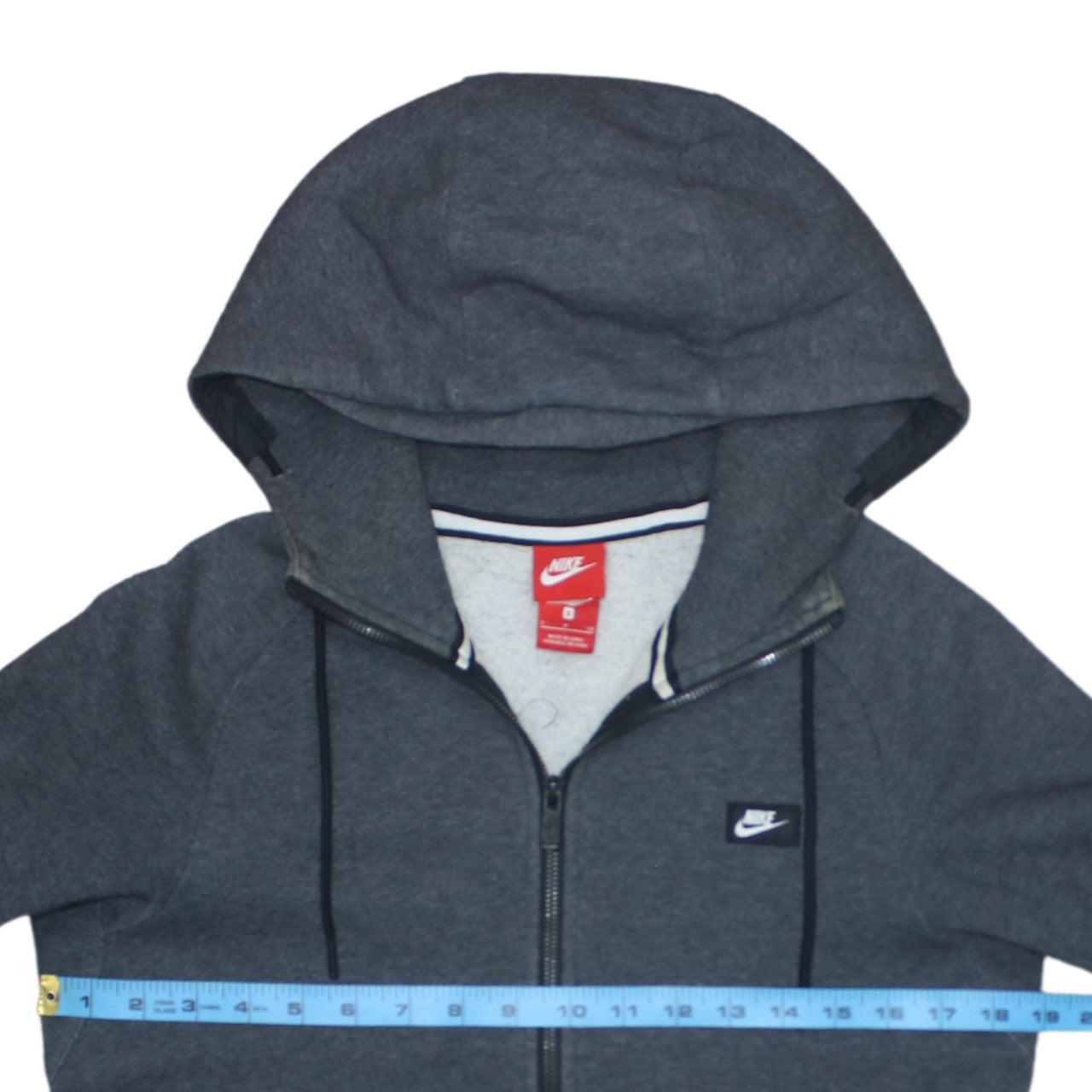Nike Men's Grey Full Zip Hoodie Sweatshirt Size S