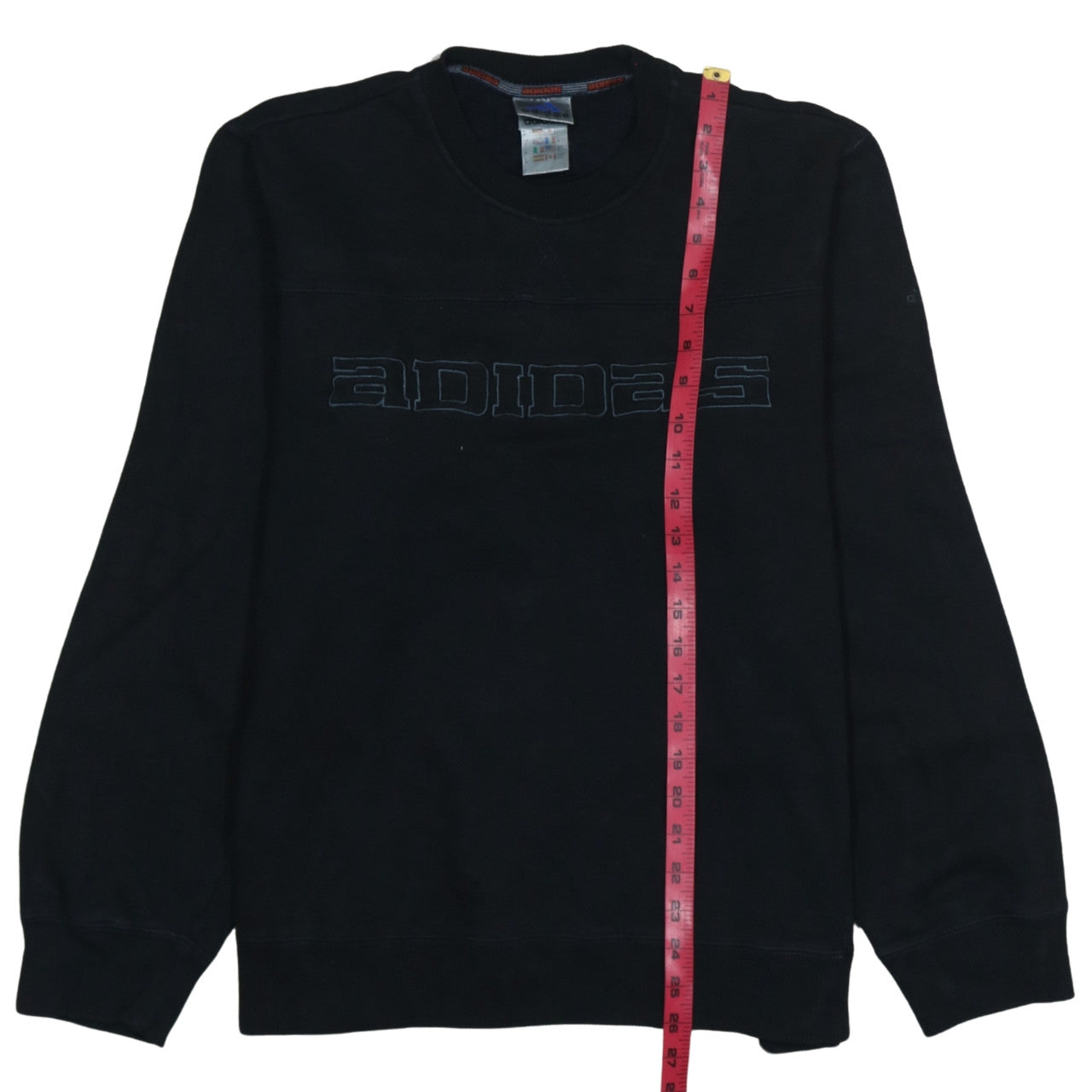 Adidas Mens Black Medium Pullover Sweatshirt Retro Logo Fleece