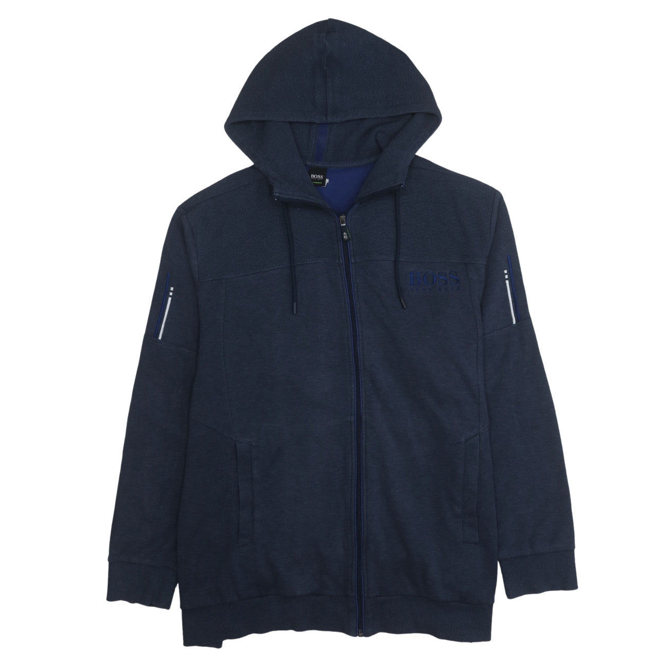 Hugo Boss Men’s Blue Full Zip Hoodie 3XL Regular Fit Cotton Blend