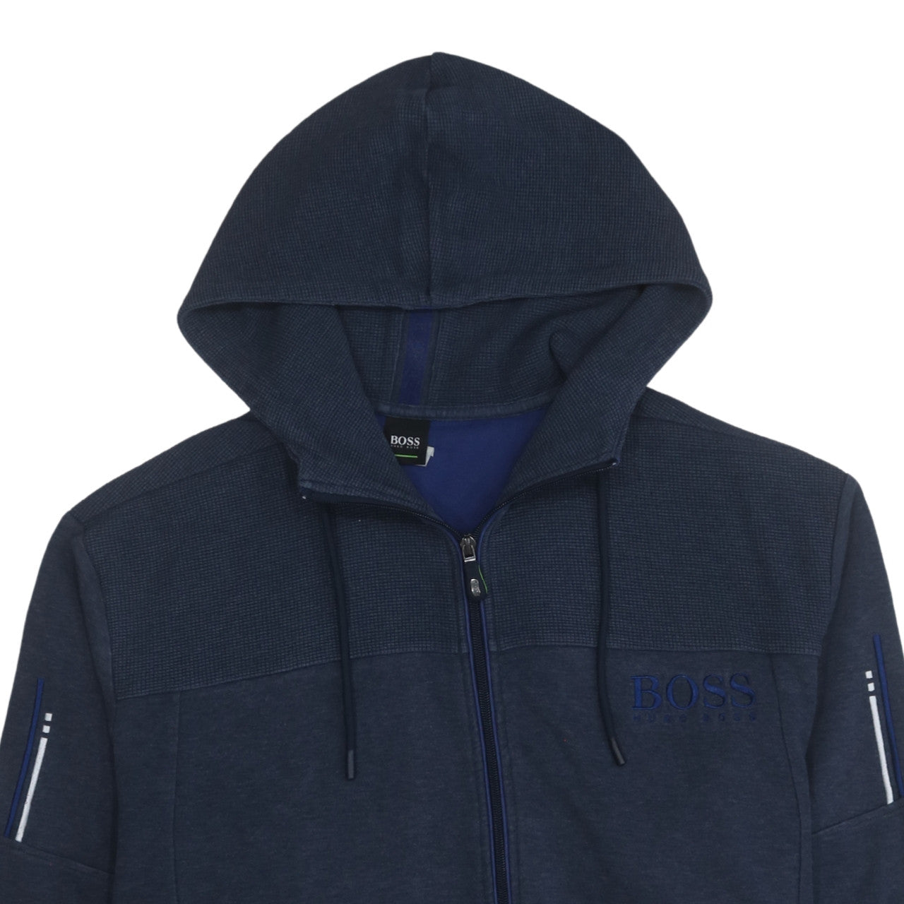 Hugo Boss Men’s Blue Full Zip Hoodie 3XL Regular Fit Cotton Blend