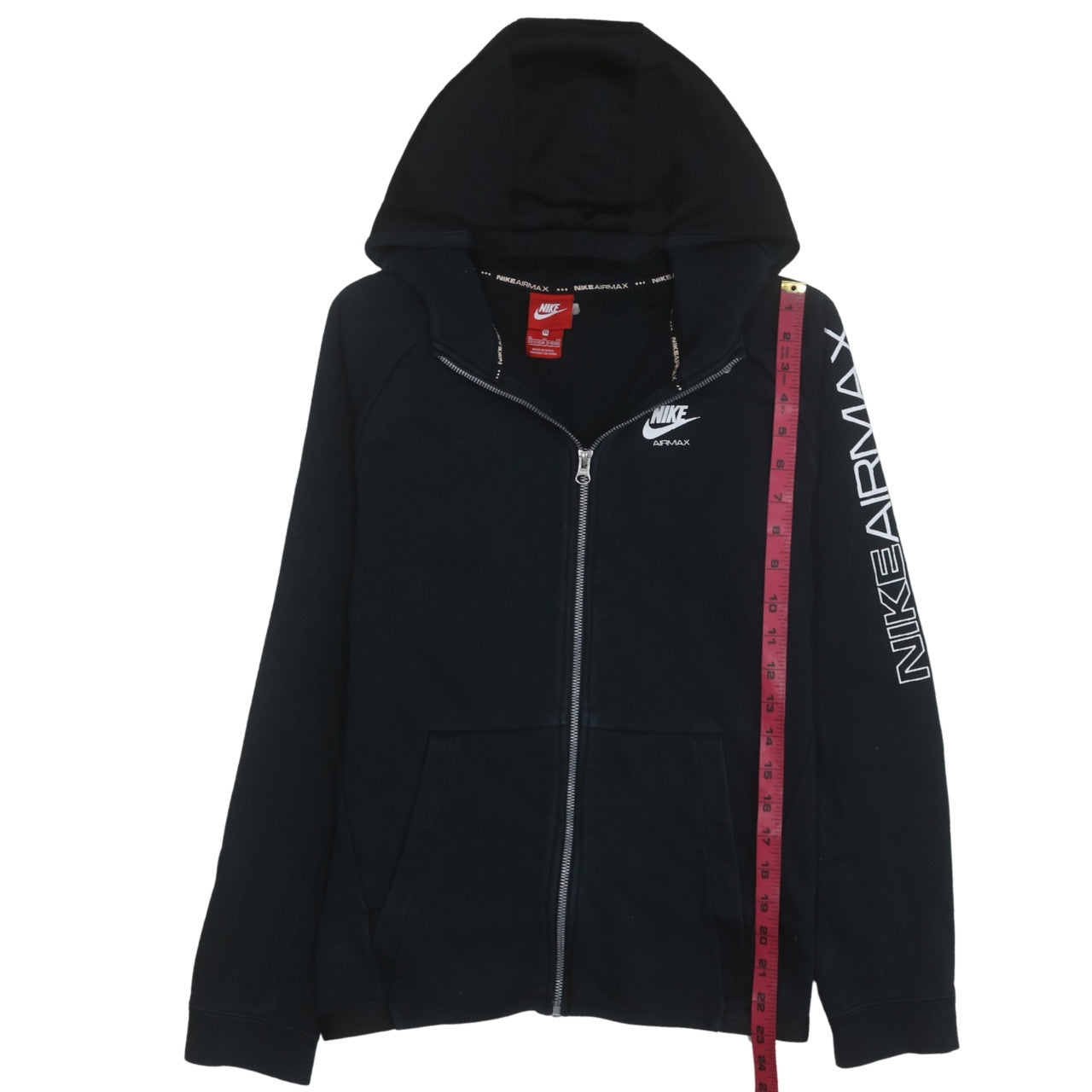 Nike Boys Black Air Max Full Zip Hoodie XL 13-15 Years Fleece Sweatshirt
