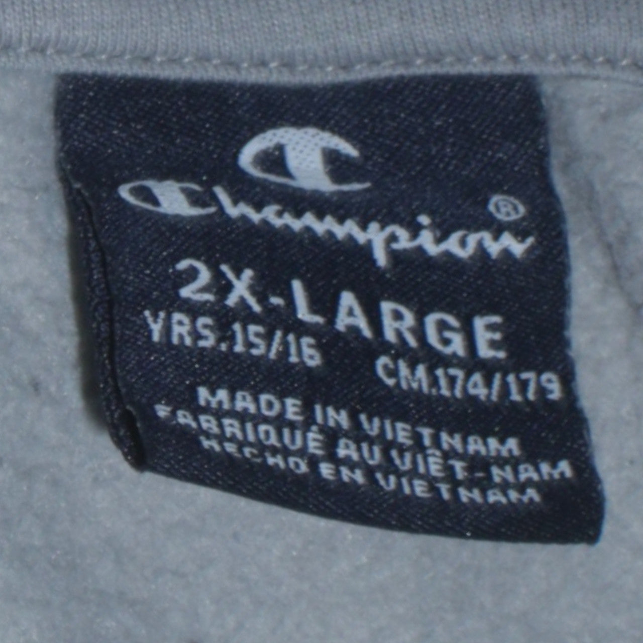 Champion Boys Grey 2XL Hoodie Pullover Cotton Blend Logo Sweatshirt