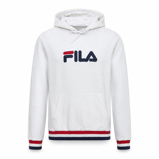 Fila Men's White Pullover Hoodie S Logo Graphic Cotton Blend