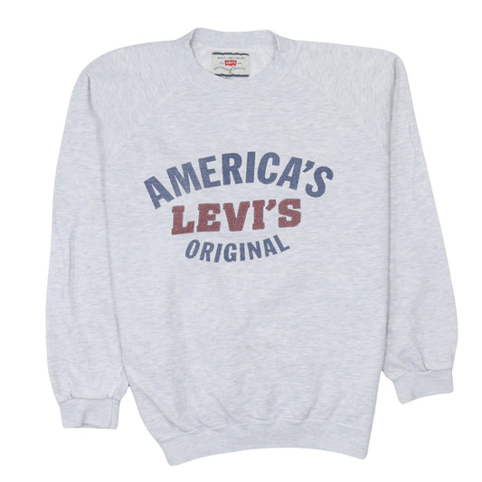 Levi's Men's Grey Pullover Sweatshirt Small Graphic Logo Vintage