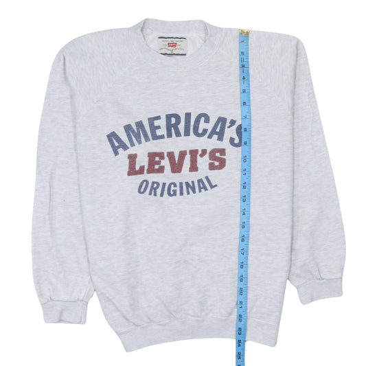 Levi's Men's Grey Pullover Sweatshirt Small Graphic Logo Vintage