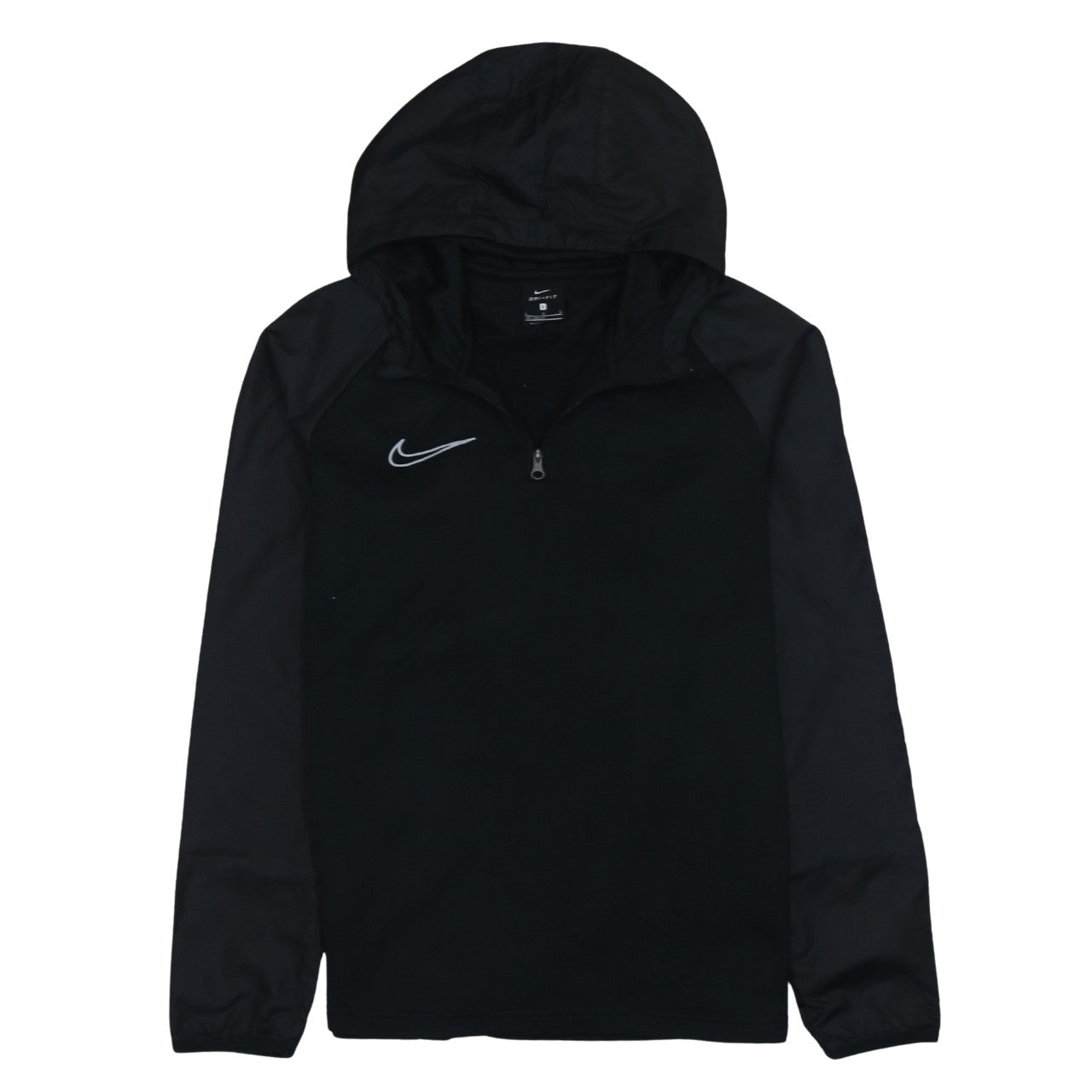 Nike Boys Black Dri-FIT 1/4 Zip Hooded Sweatshirt Size L 147–158cm
