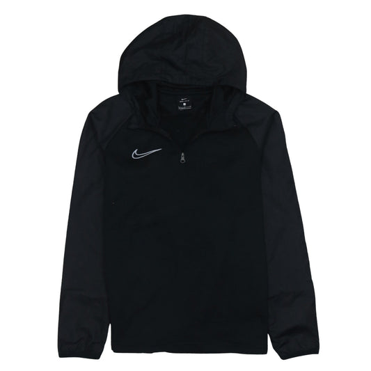 Nike Boys Black Dri-FIT 1/4 Zip Hooded Sweatshirt Size L 147–158cm