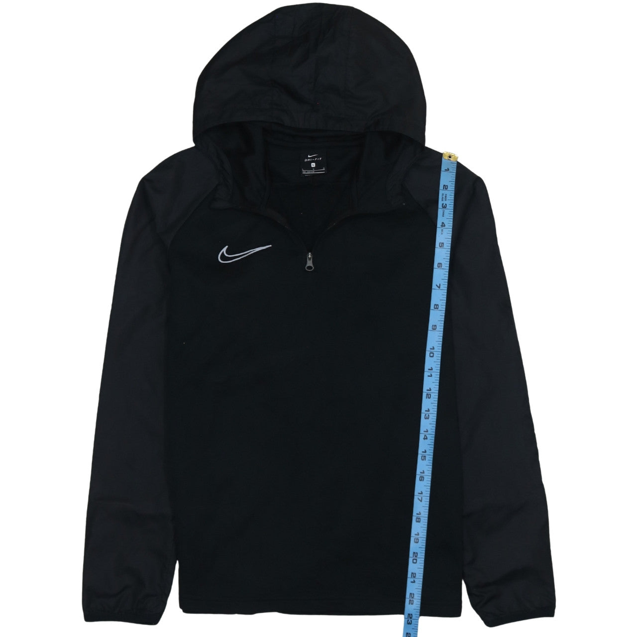 Nike Boys Black Dri-FIT 1/4 Zip Hooded Sweatshirt Size L 147–158cm