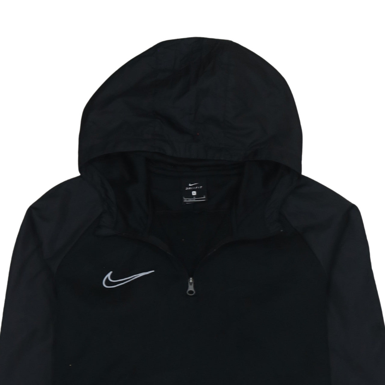 Nike Boys Black Dri-FIT 1/4 Zip Hooded Sweatshirt Size L 147–158cm