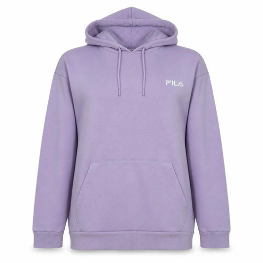 Fila Women Lilac Pullover Hoodie S UK 10 Cotton Blend Sweatshirt