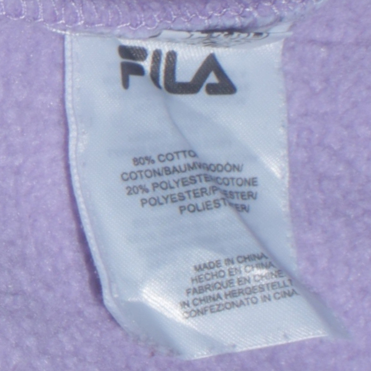 Fila Women Lilac Pullover Hoodie S UK 10 Cotton Blend Sweatshirt