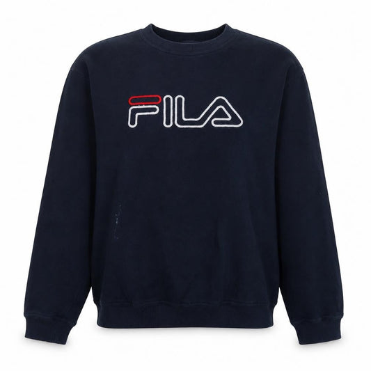 Fila Womens Navy Blue XL Crew Neck Pullover Sweatshirt