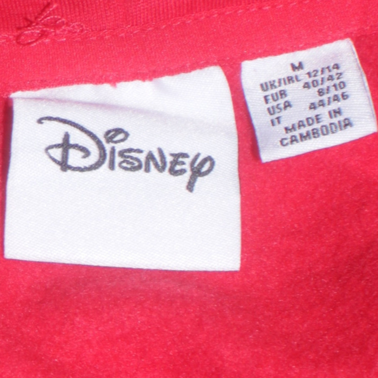 Disney Women's Red Hoodie Medium Pullover Heart Hands Love Graphic