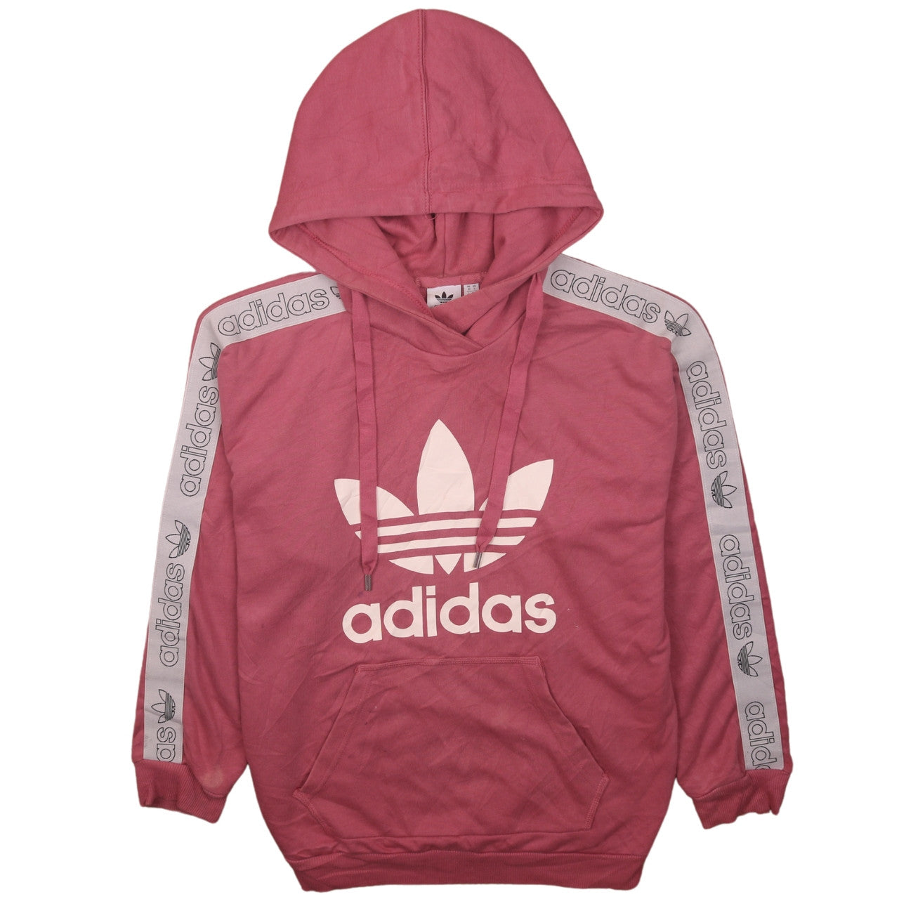 Adidas Women Pink Pullover Hoodie Sweatshirt Size 10 Logo Print