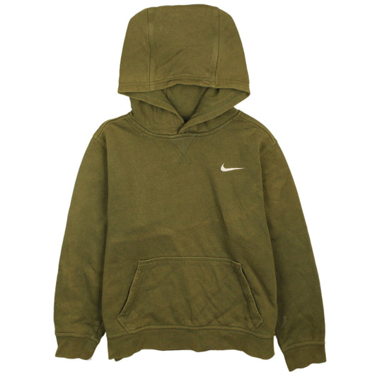 Nike Boys Green Pullover Fleece Hoodie 12-13 Years Regular Fit