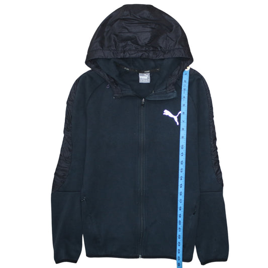 Puma Men's Black Medium Full Zip Hooded Sweatshirt with Logo