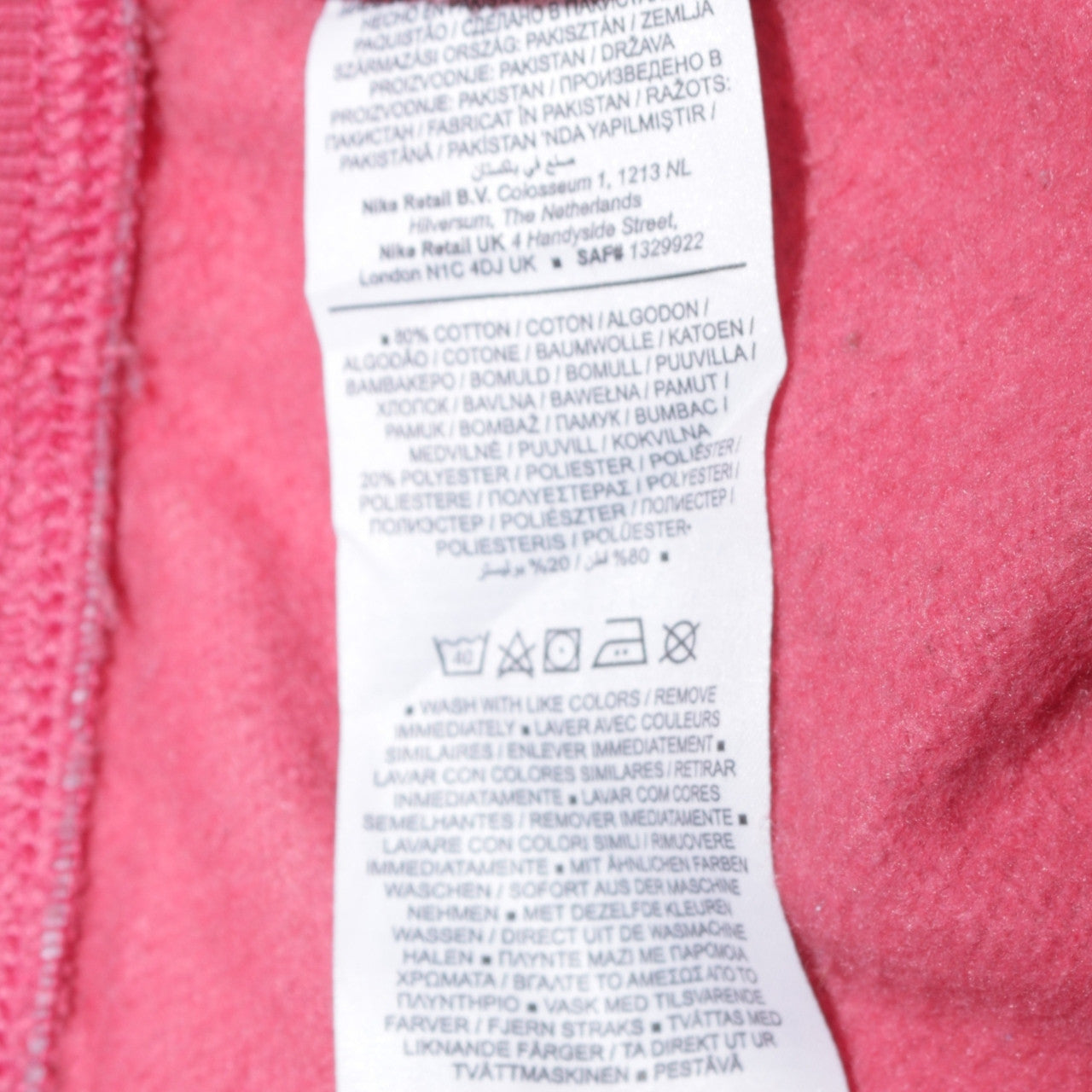 Nike Womens Pink Jogger Sweatpants M Fleece Cotton Blend