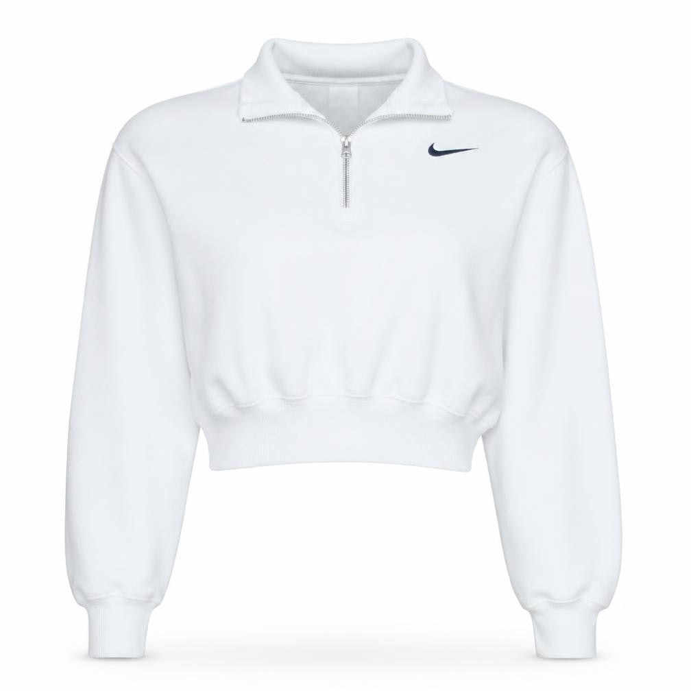 Nike Women's White Small 1/4 Zip Pullover Sweatshirt