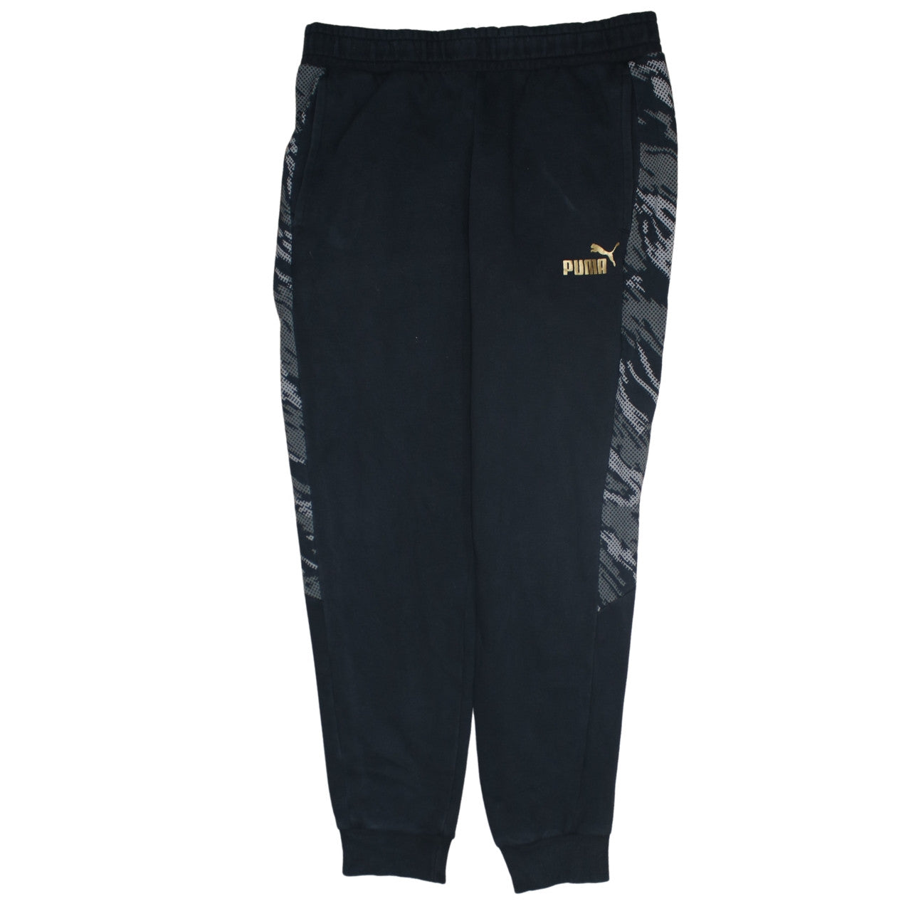 Puma Men’s Black Jogger Sweatpants M Camo Side Stripe Sportswear