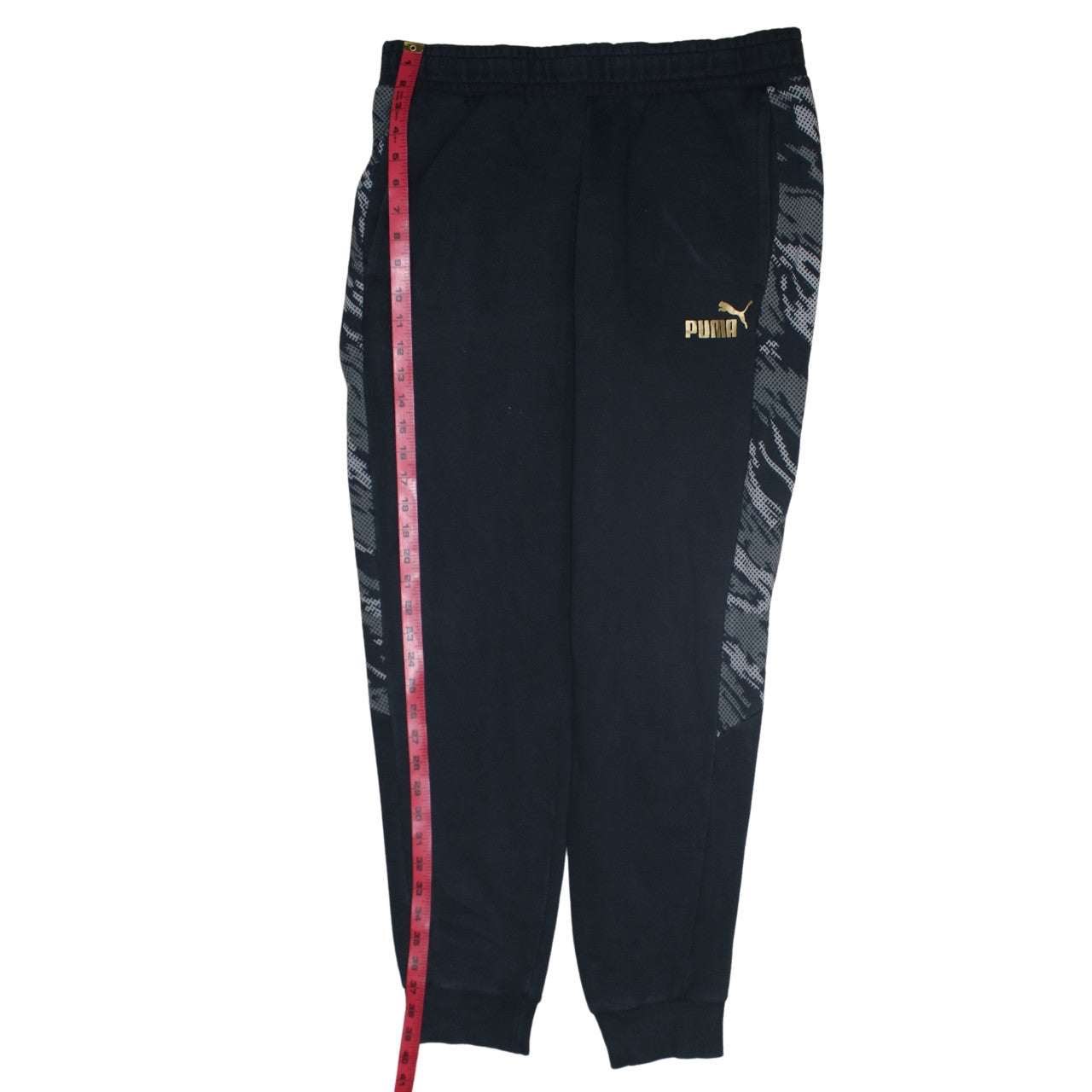 Puma Men’s Black Jogger Sweatpants M Camo Side Stripe Sportswear