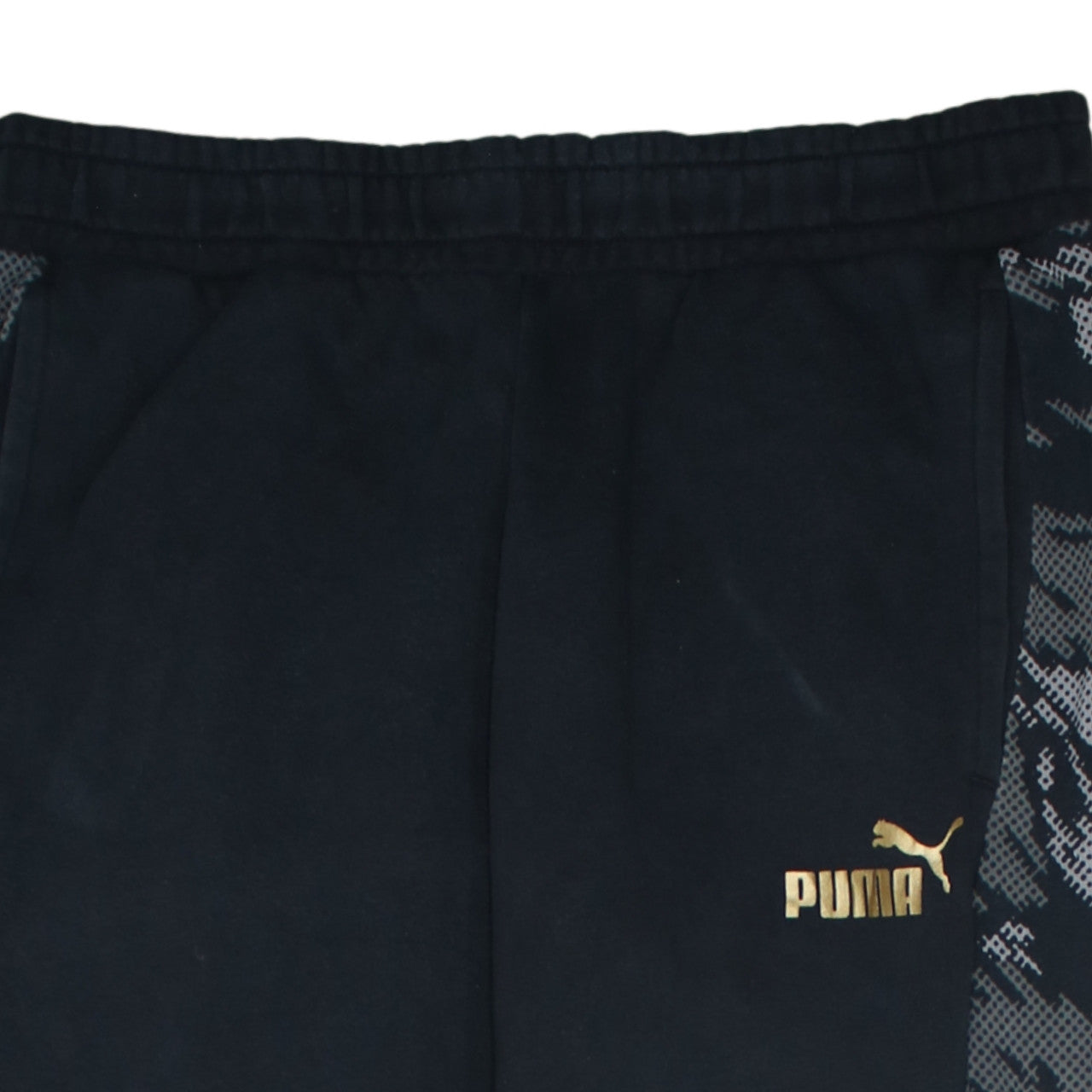 Puma Men’s Black Jogger Sweatpants M Camo Side Stripe Sportswear
