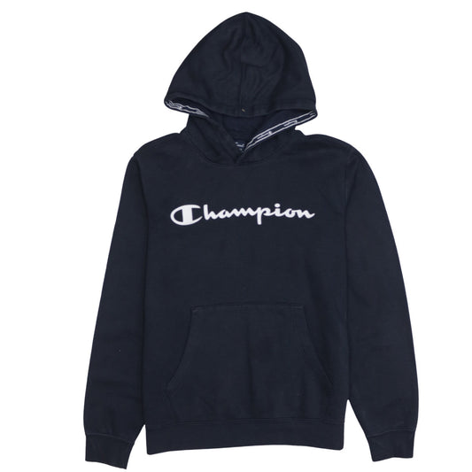 Champion Boys Black Hoodie 2XL 15-16 Years Pullover Fleece Sweatshirt
