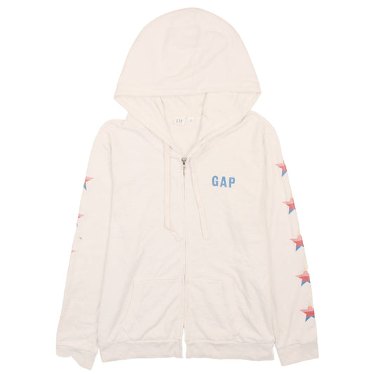 GAP Men’s White XL Full Zip Hoodie with Star Sleeves
